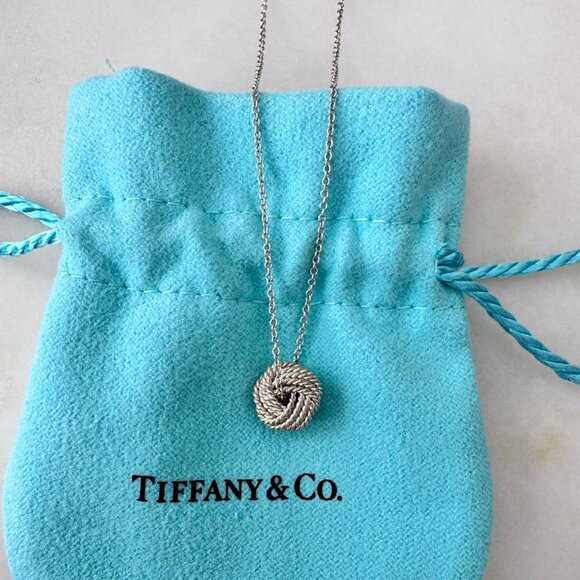 Tiffany & Co. "Tiffany Twist" Knot Pendant & Necklace 16" - Picture 1 of 6
